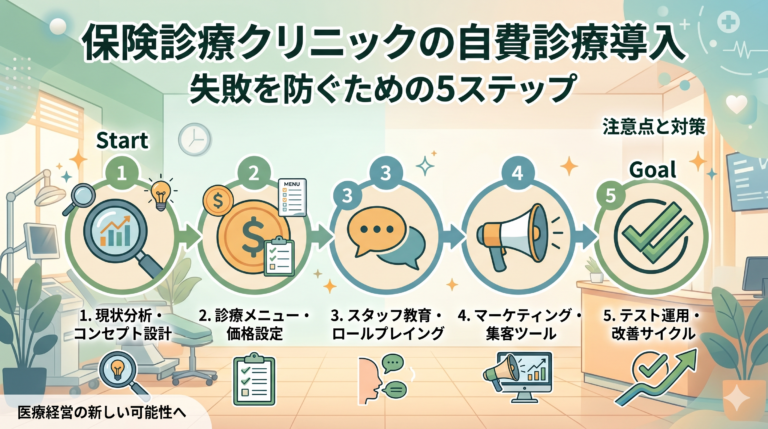 保険診療クリニックが自費診療導入を進める際の注意点|5ステップで失敗を防ぐ方法